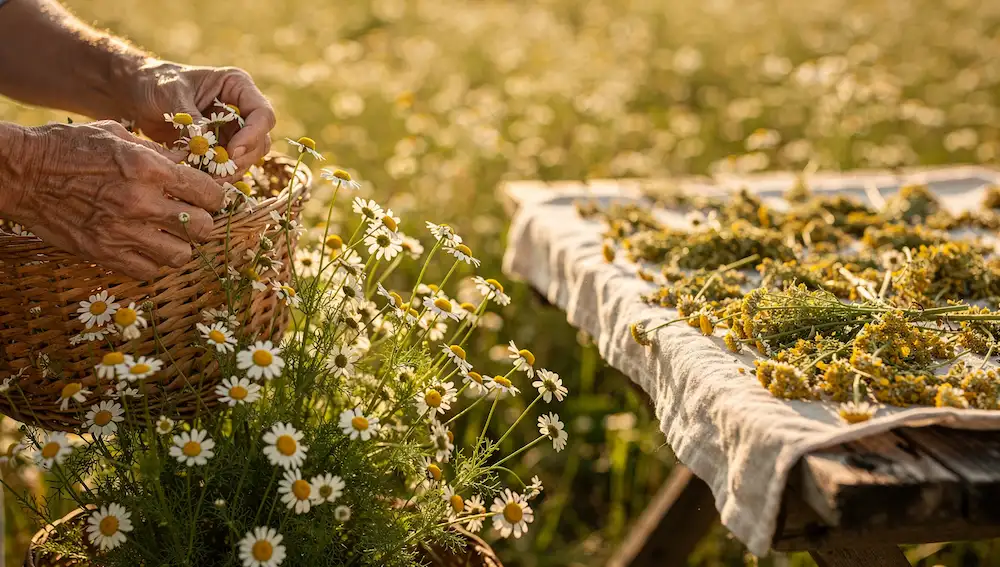 Berba i sušenje kamilice za čaj