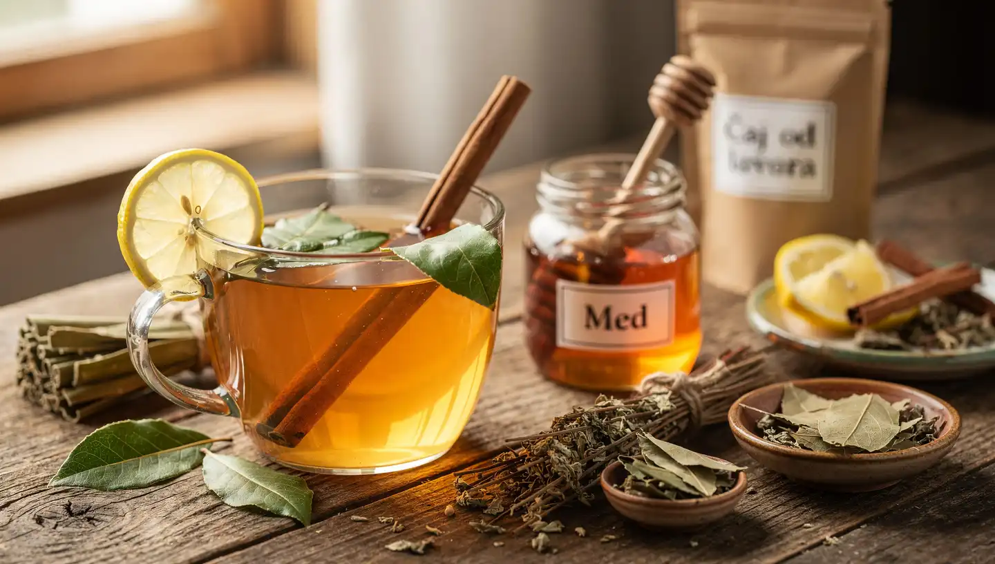 Čaj od lovora s medom, limunom i cimetom